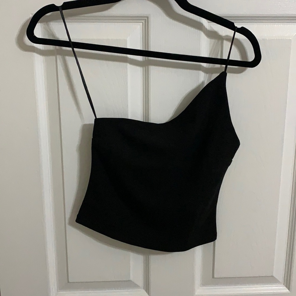 Black one shoulder top